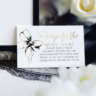 Recipe for the bride-to-be Black Bow Request  Enclosure Card
