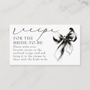 Recipe for the bride-to-be Black Bow Request  Enclosure Card