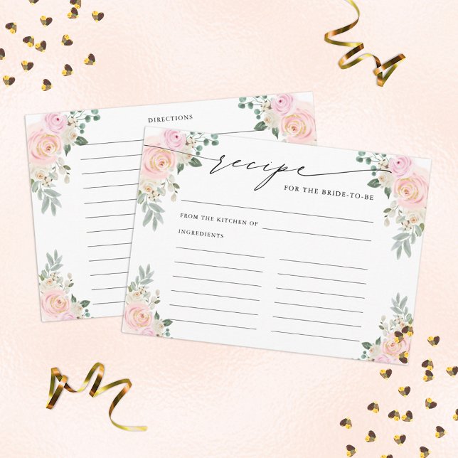Recipe for The Bride To Be Champagne Floral Enclosure Card (Creator Uploaded)