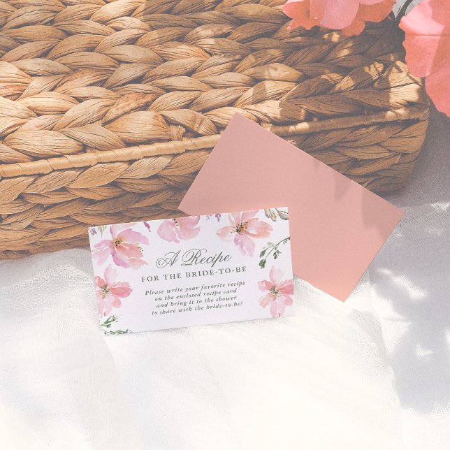 Recipe For The Bride To Be Elegant Spring Floral Enclosure Card (Creator Uploaded)