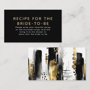 Recipe for the bride-to-be Gold Black Request  Enclosure Card