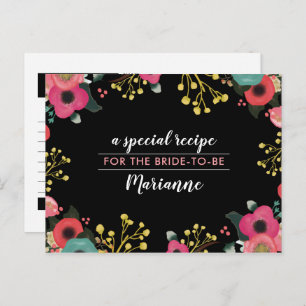 Recipe for the Bride-to-be. Modern Floral Cards