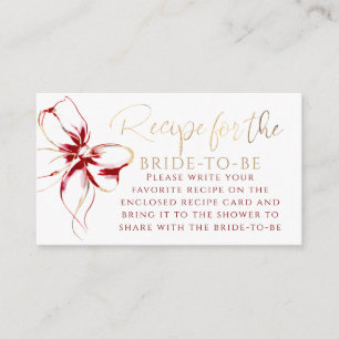 Recipe for the bride-to-be Red Bow Request  Enclosure Card
