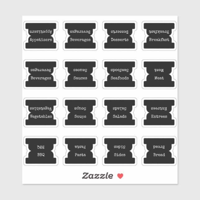 Recipe Index Divider Side Tab Black Folding  (Sheet)