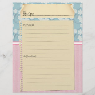 Recipe Inserts (front and back prints)