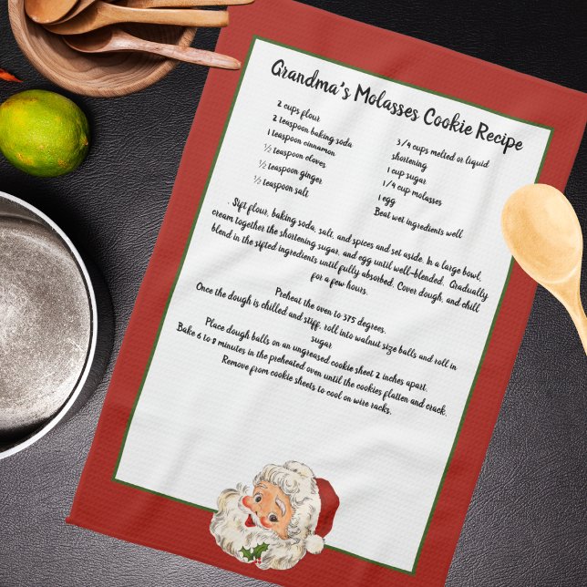 Recipe keepsake Christmas Vintage Santa Claus Tea Towel (Creator Uploaded)