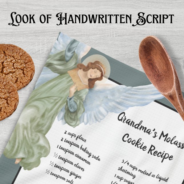Recipe Keepsake Merry Christmas Angel Cookies  Tea Towel (Creator Uploaded)