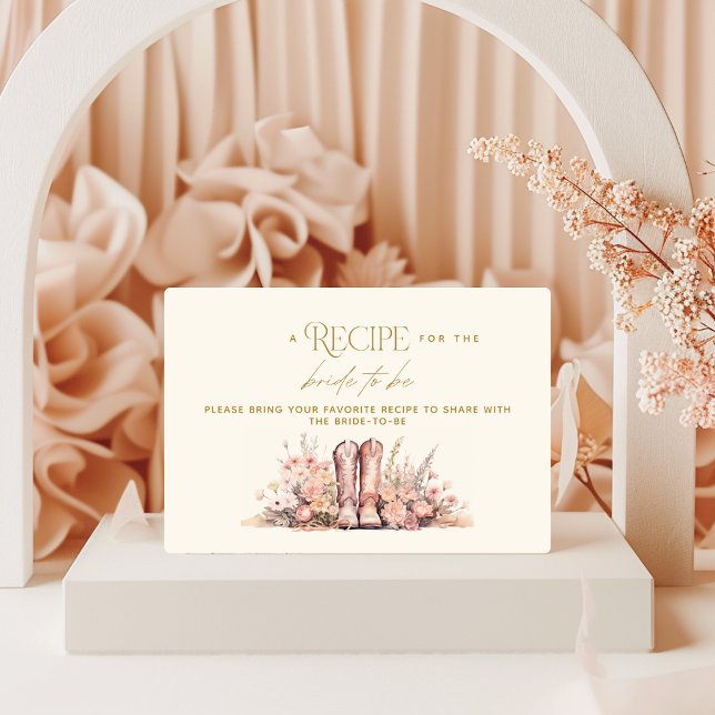 Recipe Last Rodeo Boots Floral Cowgirl Bridal Enclosure Card (Creator Uploaded)