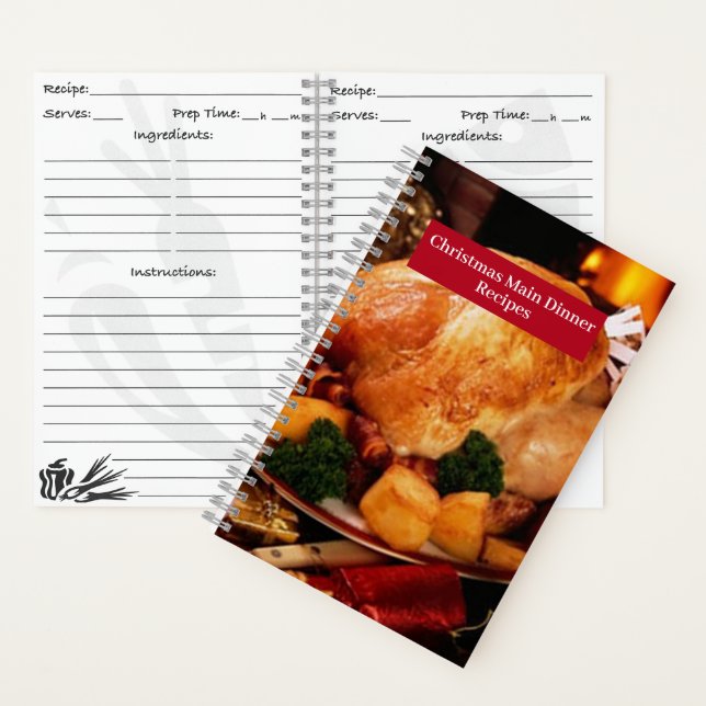Recipe Notebook - Christmas Main Dinner Recipes (Inside)