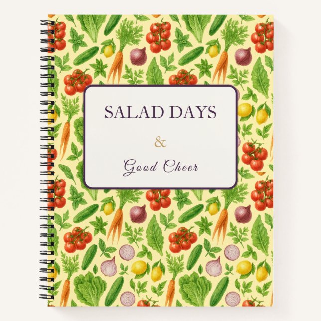 Recipe Notebook | Garden Vegetable Pattern | Foodi (Front)