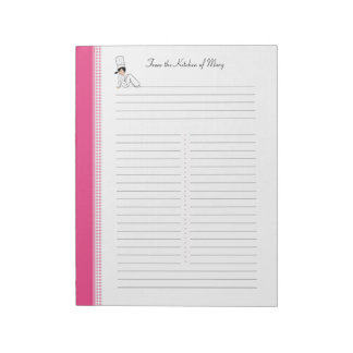 Recipe Notepad with Kitchen Art for Binders