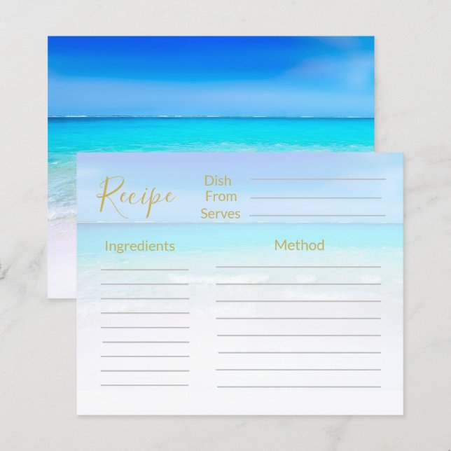 Recipe Ocean Beach Sea Blue  (Front/Back)