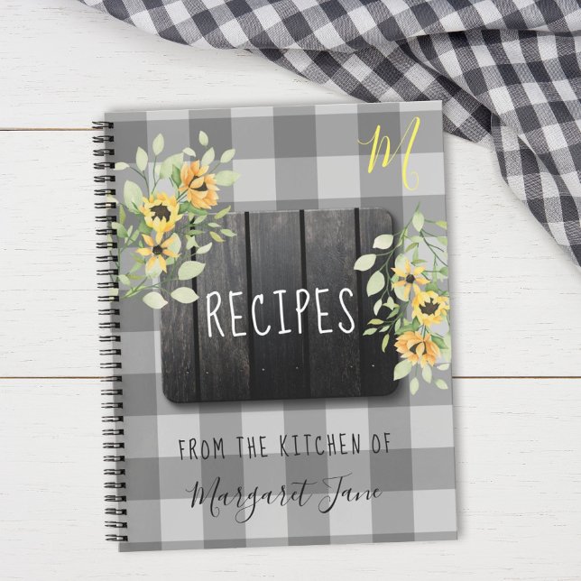 Recipe organiser cookbook farmhouse kitchen rustic notebook (Creator Uploaded)