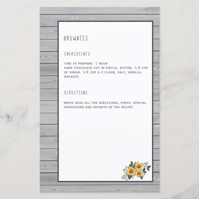 Recipe page cookbook mini binder organiser (Front)
