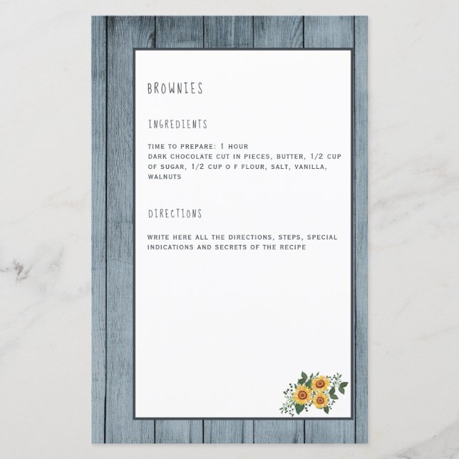 Recipe page cookbook mini binder organiser (Front)