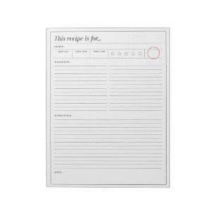 Recipe Page With Star Rating Notepad