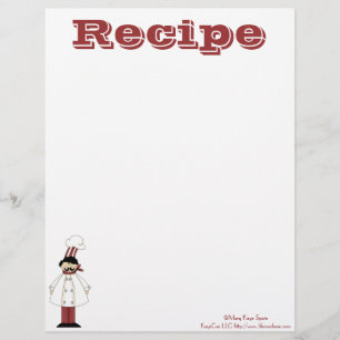 Recipe Paper- Kitchen Chef- Recipes