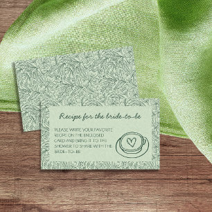 Recipe Perfect Matcha Green Bridal Shower Enclosure Card