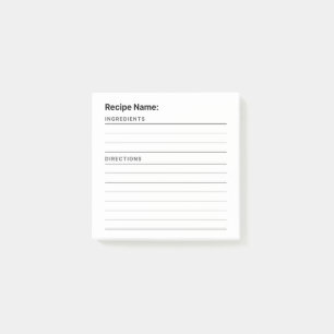 Recipe Post-it Notes