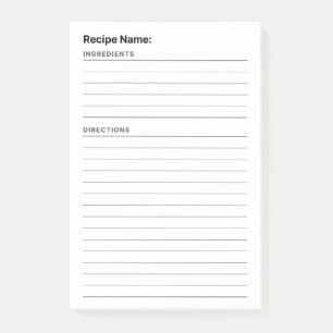 Recipe Post-it Notes