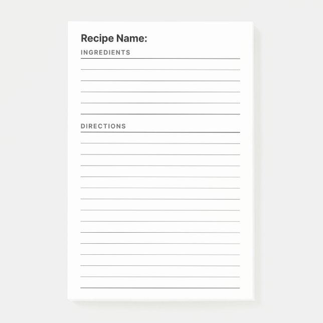 Recipe Post-it Notes (Front)