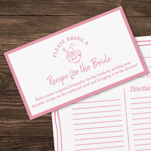 Recipe Request Card for Blush Pink Bridal Shower