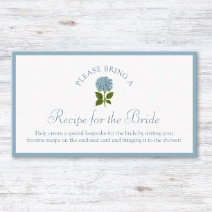 Recipe Request Card for Bridal Shower Dusty Blue