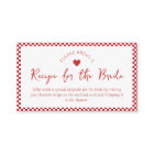 Recipe Request Card for That's Amore Bridal Shower