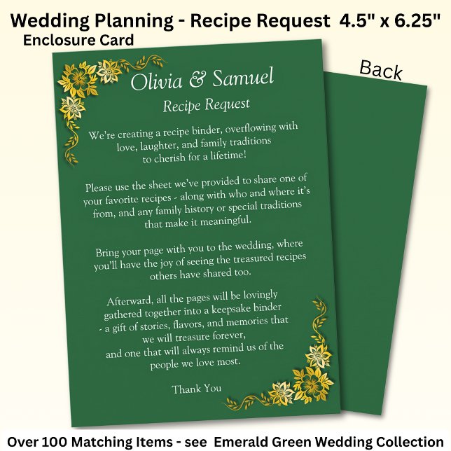 Recipe Request - Emerald Green & Gold Enclosure Card (Creator Uploaded)