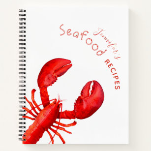 Recipe Seafood red lobster white name Notebook