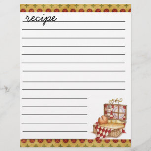 recipe sheet