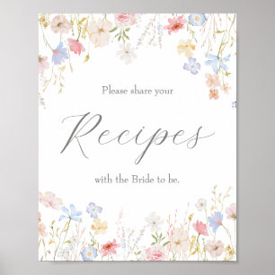 Recipe Sign, Recipe Poster, Share your recipes Poster