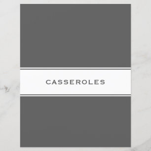 Recipe Subject Divider   Casseroles   Grey & White