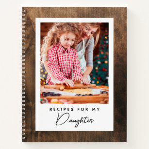 Recipes for My Daughter   Rustic Cookbook Notebook