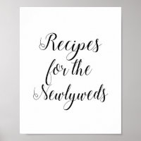 Recipes for the Newlyweds Wedding Shower Sign