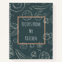 Recipes from My Kitchen Journal Spiral Notebook