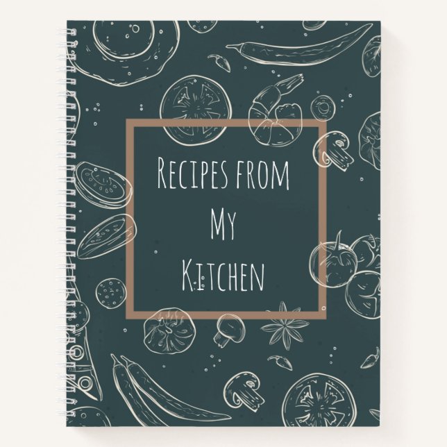 Recipes from My Kitchen Journal Spiral Notebook (Front)