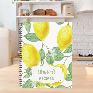 Recipes lemons cookbook notebook