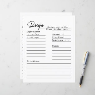 Recipes, Recipe card, Recipe insert,