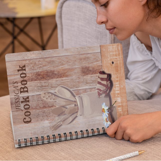 Recipes Rustic Kitchen Daisy Personalised Notebook (Creator Uploaded)