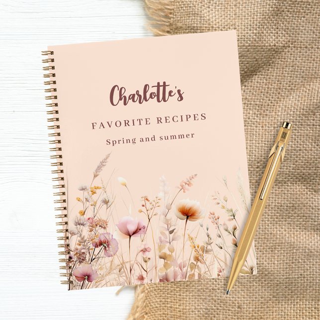 Recipes wildflowers pink peach name notebook (Creator Uploaded)