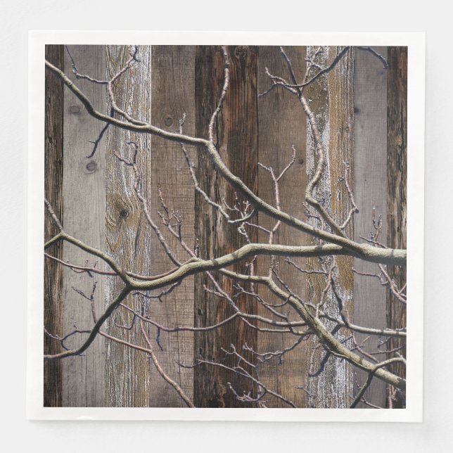 Reclaimed Wood Rustic Barn Board Vintage Wood  Napkin (Front)