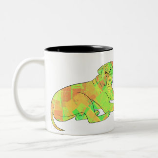 Reclining Bullmastiff Two-Tone Coffee Mug