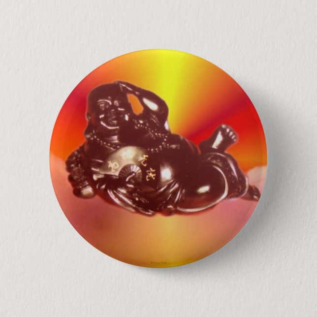 Reclining Laughing Buddha Button (Front)