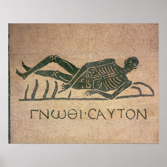 Reclining skeleton with the caption 'Know Poster (Front)