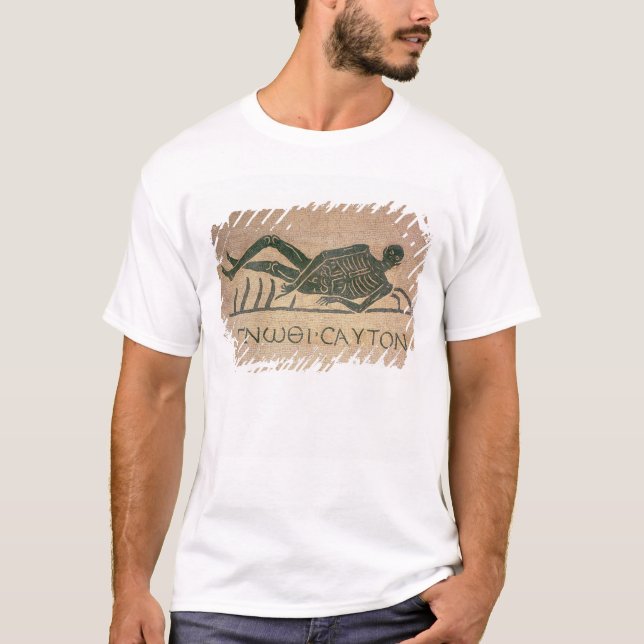 Reclining skeleton with the caption 'Know T-Shirt (Front)