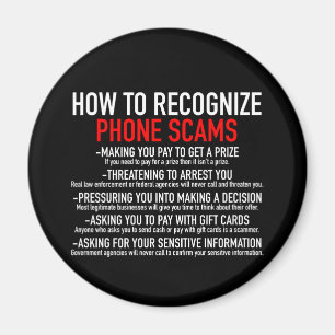 Recognise Phone Scams - Scam Prevention List Magnet