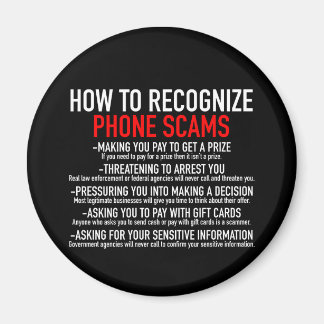 Recognise Phone Scams - Scam Prevention List Magnet