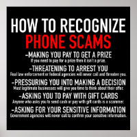 Recognise Phone Scams - Scam Prevention List
