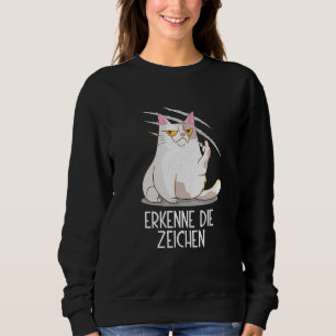 Recognise The Signs Middle Finger Fan Cat Owner Pe Sweatshirt